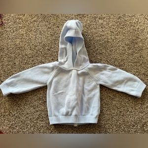 A Soft Idea ESSENTIALS KNITS HOODED BACK ZIP PULLOVER - BLUE